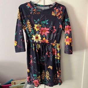 Dark blue dress with floral print from GAP Kids sz Small long sleeved